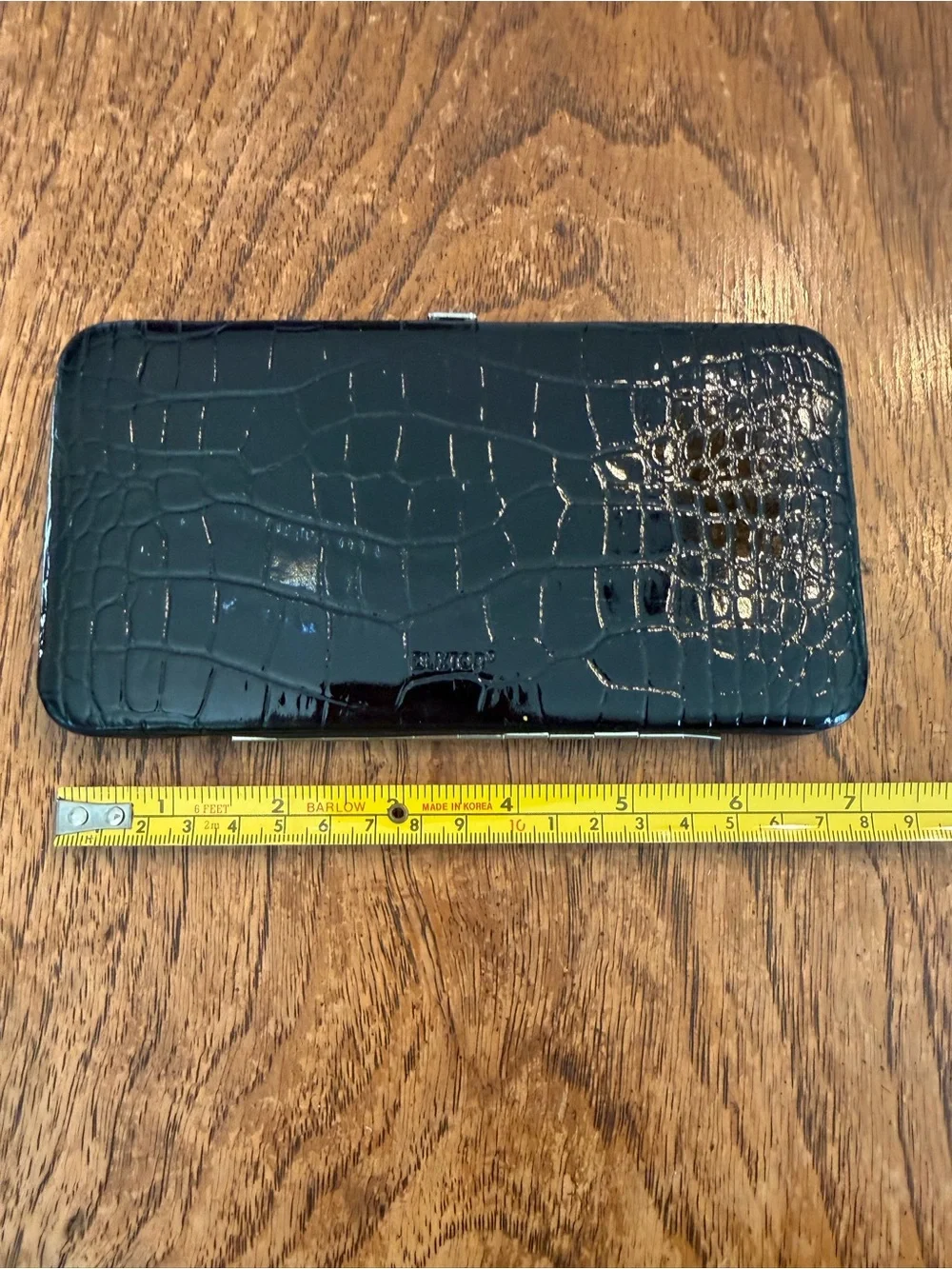 Buxton Black croc embossed Leather Clasp Wallet Organizer